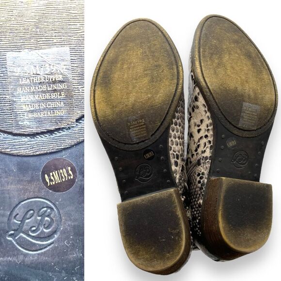 Lucky Brand Bartalino Booties Gray Snakeprint Embossed Leather Boots Size 9.5 - Picture 15 of 16